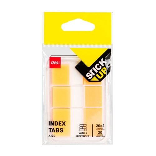 Sticky Notes Ref A120
Index Tabs:38*18mm: 38*25mm [2*20 Sheets]
Deli