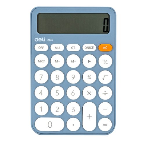 Desktop Calculator Ref EM124
12 Digits, Plastic , Blue
Deli