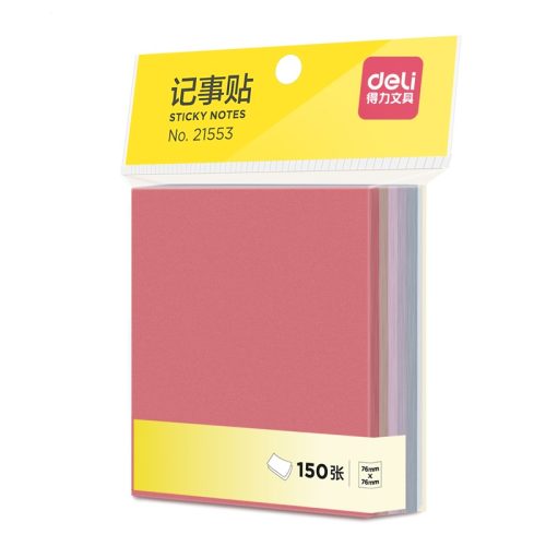 Sticky Notes Ref 21553
S:76*76mm,3*3",150sheets
Deli