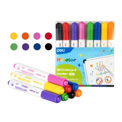 Whiteboard Marker Ref U021
8 Colors, Soft Tip
Deli
