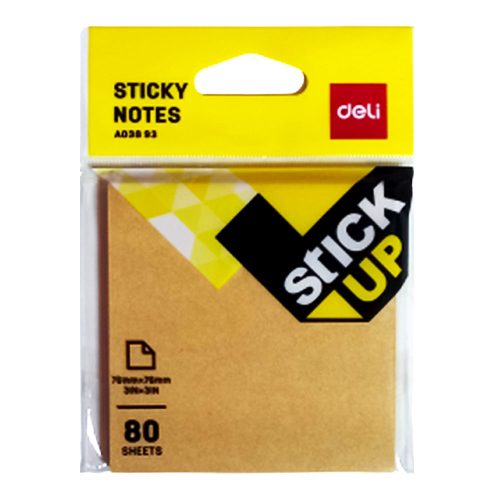 Sticky Notes Ref A03893
S:3x3" inch, Kraft
Deli