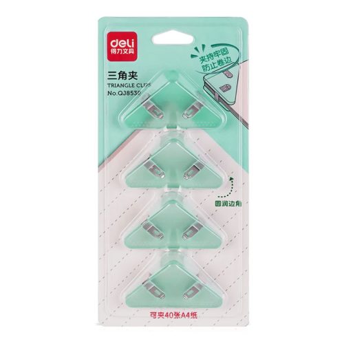Paper Clips Ref QJ8530
4 pces, triangle Green
Deli